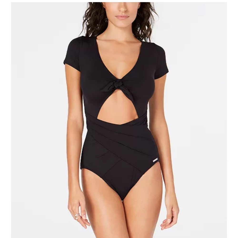 MICHAEL MICHAEL KORS Cutout Short-Sleeve One-Piece Swimsuit